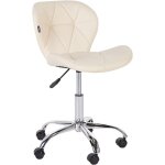 Beliani - fauteuil de bureau pivotant r�glable base argent�e si�ge en cuir pu beige valetta