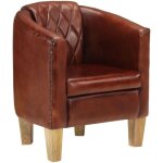 Fauteuil cabriolet marron cuir v�ritable vidaxl914201
