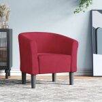 Fauteuil cabriolet rouge bordeaux velours vidaxl763664
