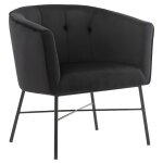 Vente - unique - fauteuil cabriolet en velours fakart - noir