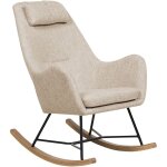 Beliani - fauteuil chaise à bascule en tissu beige parfaite pour coin de lecture ou salon au design scandinave ... Beliani - fauteuil chaise à bascule en tissu beige parfaite pour coin de lecture ou salon au design scandinave ...