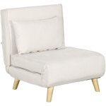 Homcom - fauteuil chauffeuse canapé - lit convertible 1 place - coussin inclus - style scandinave tissu ... Homcom - fauteuil chauffeuse canapé - lit convertible 1 place - coussin inclus - style scandinave tissu ...
