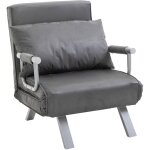 Homcom - fauteuil chauffeuse canapé - lit convertible 1 place déhoussable grand confort coussin pieds ... Homcom - fauteuil chauffeuse canapé - lit convertible 1 place déhoussable grand confort coussin pieds ...