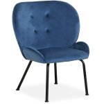 Fauteuil coco velours bleu