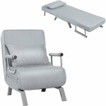 Fauteuil convertible, canap - lit pliable avec coussin, 2 accoudoir et dossier rglable  5 positions, ...