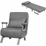 Fauteuil convertible, canap - lit pliable avec coussin, 2 accoudoir et dossier rglable  5 positions, ...