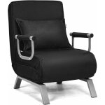 Fauteuil convertible, canap - lit pliable avec coussin, 2 accoudoir et dossier rglable  5 positions, ...