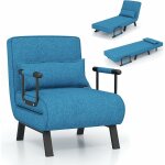 Fauteuil convertible, canap - lit pliable avec coussin, 2 accoudoir et dossier rglable  5 positions, ...