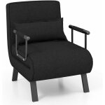 Costway - fauteuil convertible � lit 1 place, fauteuil de salon 4 - en - 1, dossier r�glable en 6 positions ...