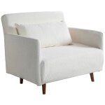 Drawer - fauteuil convertible en tissu bouclette - �cru - belushi