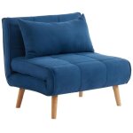 Vente - unique - fauteuil convertible xl en tissu chila - bleu Vente - unique - fauteuil convertible xl en tissu chila - bleu