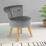 Fauteuil crapaud en velours gris Fauteuil crapaud en velours gris