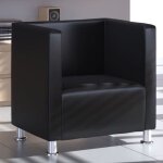 Fauteuil cube noir similicuir Fauteuil cube noir similicuir