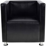 Fauteuil cube noir similicuir Fauteuil cube noir similicuir