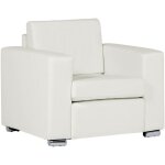 Beliani - fauteuil en cuir fendu blanc assise rembourr�e epaisse style classique helsinki