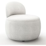 Privatefloor - fauteuil design en bouclette fausse fourrure tapisse - boucles blanches - melanie blanc ...