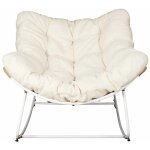 Fauteuil design  odin  110cm naturel & blanc