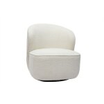 Miliboo - fauteuil design pivotant en tissu effet laine boucle blanc amber