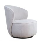 Miliboo - fauteuil design pivotant en tissu effet velours texturé beige amber Miliboo - fauteuil design pivotant en tissu effet velours texturé beige amber