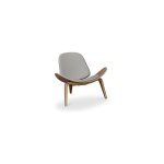 Fauteuil design - fauteuil scandinave - rev�tement en similicuir - lucy gris fonc�