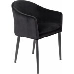 Boite a design - fauteuil de table design en velours - noir - catelyn