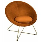 Atmosphera - fauteuil design en velours 'gold evan' 76cm ambre Atmosphera - fauteuil design en velours 'gold evan' 76cm ambre
