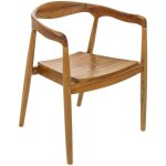 Fauteuil diner teck miyako naturel beige - atmosphera crateur d'intrieur