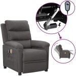 Fauteuil �lectrique de massage gris fonc� tissu