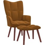 Fauteuil élégant en velours en velours + répartition des plages disponibles couleur : marron Fauteuil élégant en velours en velours + répartition des plages disponibles couleur : marron