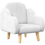 Fauteuil enfant scandinave nuage ? tissu polaire blanc ? pi�tement pp aspect bois clair ? confort ergonomique ...