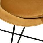 Atmosphera - fauteuil 'evan' en velours & pieds or couleur: ocre Atmosphera - fauteuil 'evan' en velours & pieds or couleur: ocre