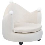 Fauteuil en forme de couronne en velours beige et bois d'hévéa pour enfant vega Fauteuil en forme de couronne en velours beige et bois d'hévéa pour enfant vega
