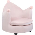 Fauteuil en forme de couronne en velours rose et bois d'h�v�a pour enfant vega