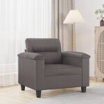 Fauteuil gris 60 cm similicuir
