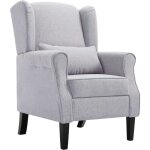 Fauteuil gris clair tissu vidaxl