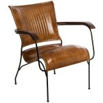 Atmosphera - fauteuil hoper cuir marron cognac crateur d'intrieur