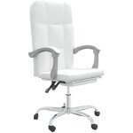 Fauteuil inclinable de bureau blanc similicuir vidaxl