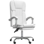Fauteuil inclinable de bureau blanc similicuir vidaxl