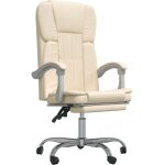 Fauteuil inclinable de bureau cr�me similicuir vidaxl