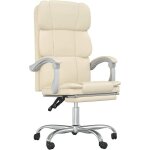 Fauteuil inclinable de bureau cr�me similicuir vidaxl