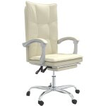 Fauteuil inclinable de bureau crme similicuir vidaxl