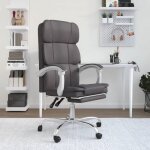 Fauteuil inclinable de bureau gris similicuir