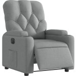 Fauteuil inclinable �lectrique gris clair tissu vidaxl