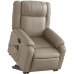 Fauteuil inclinable de massage cappuccino similicuir