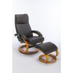 Okwish - fauteuil de massage avec revêtement en pu et repose - pieds, marron foncé Okwish - fauteuil de massage avec revêtement en pu et repose - pieds, marron foncé