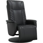 Fauteuil inclinable avec repose - pieds noir similicuir