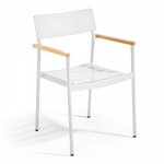 Oviala - fauteuil de jardin en aluminium et bois blanc