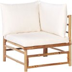 Beliani - fauteuil de jardin d'angle en bambou avec coussin ext�rieur sans accoudoirs blanc cass� cerreto ...