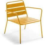 Fauteuil de jardin bas en m�tal jaune - palavas
