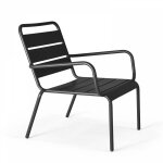 Oviala - fauteuil de jardin bas relax acier anthracite - palavas